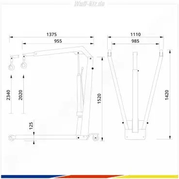 AC Hydraulic Werkstattkran WJN5